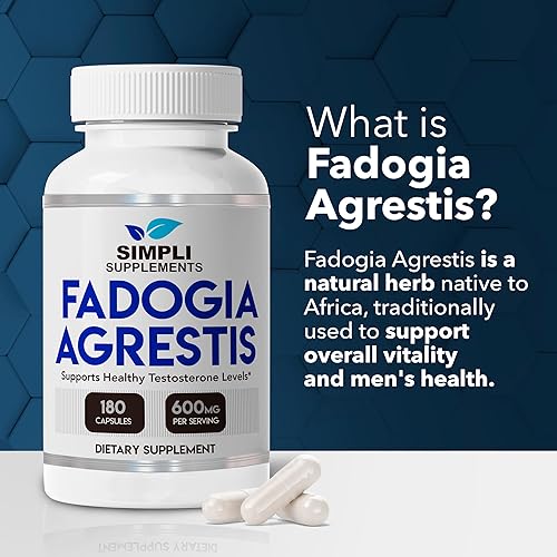 Miniatura 3 de Simpli Supplements Fadogia Agrestis 600mg para apoyo natural de testosterona  Promueve el crecimiento muscular, la energía, la unidad, la