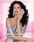 XYZ for iPhone 14 Case, Glitter Bling Phone Cover with 2-Ring Heart Stand & Lanyard, Women Girls Luxury Rhinestone Shockproof Protective Case for iPhone 14, Pink