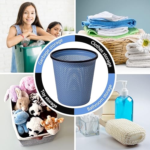Miniatura 5 de Zuvo Cesta de papel de basura y cubo de basura en plástico, estilo ratán con un aspecto contemporáneo. Cubo de basura para cocina, hogar u oficina