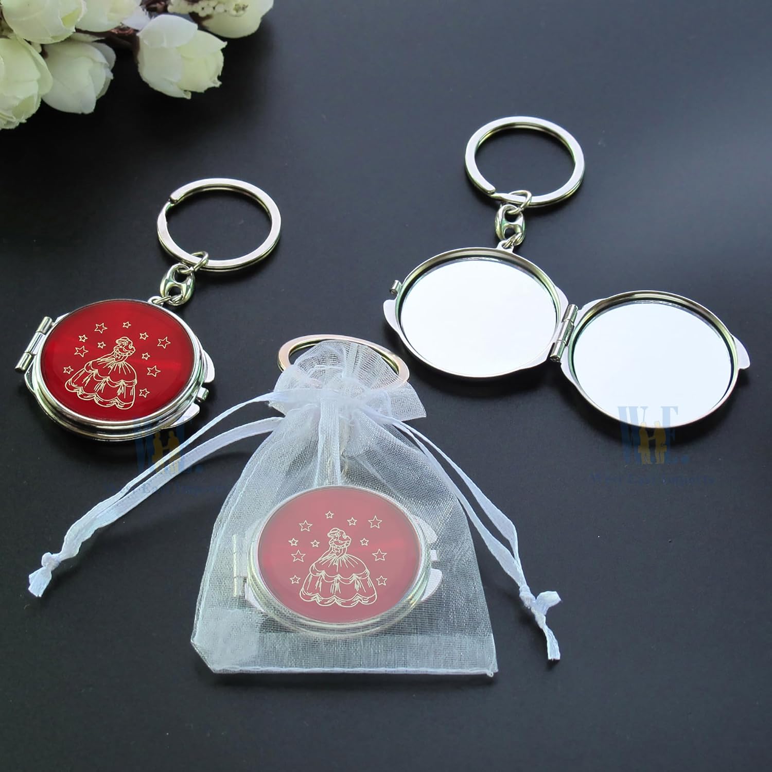 12 Pcs Personalized Mis Quince Party Favors Sweet 16 Girl Quinceanera 18 Birthday Souvenir (Red)