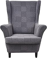 Vista 30 de Eco-Ancheng Funda para silla Wingback, 2 piezas, respaldo de ala, fundas de elastano para sillón con respaldo de ala, fundas para sillón con parte