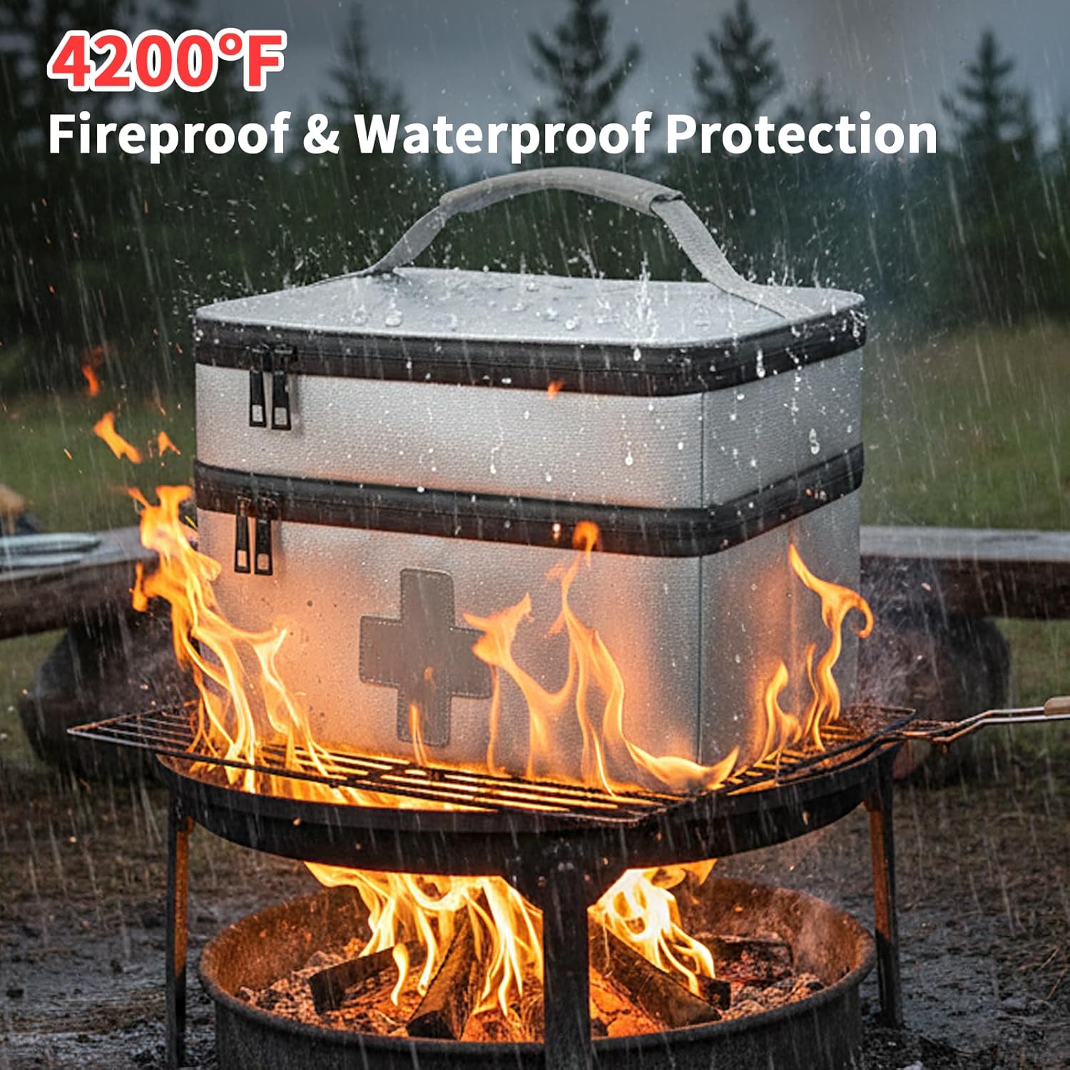 Fireproof & Waterproof Medicine Organizer Case for Pills Bottle, Large Capacity Medical Bag Holds Essential Accessories for Families & Travelers, Emergency Kit for Home, Car & Outdoor First Aid