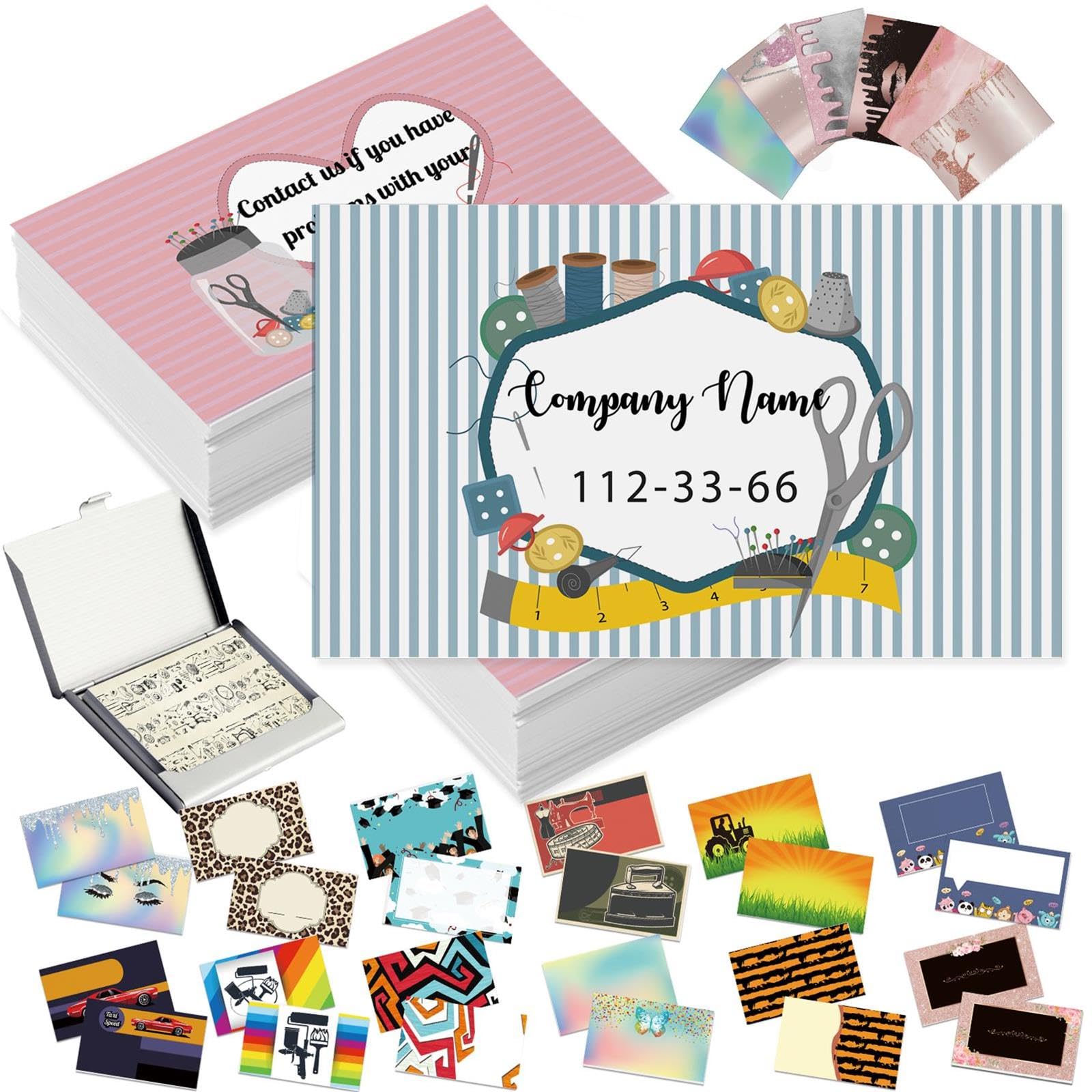 Custom Business Cards Customized with Logo Personalized Business Cards Customizable 100 200 500 1000 for Small Business Double-Sided Waterproof