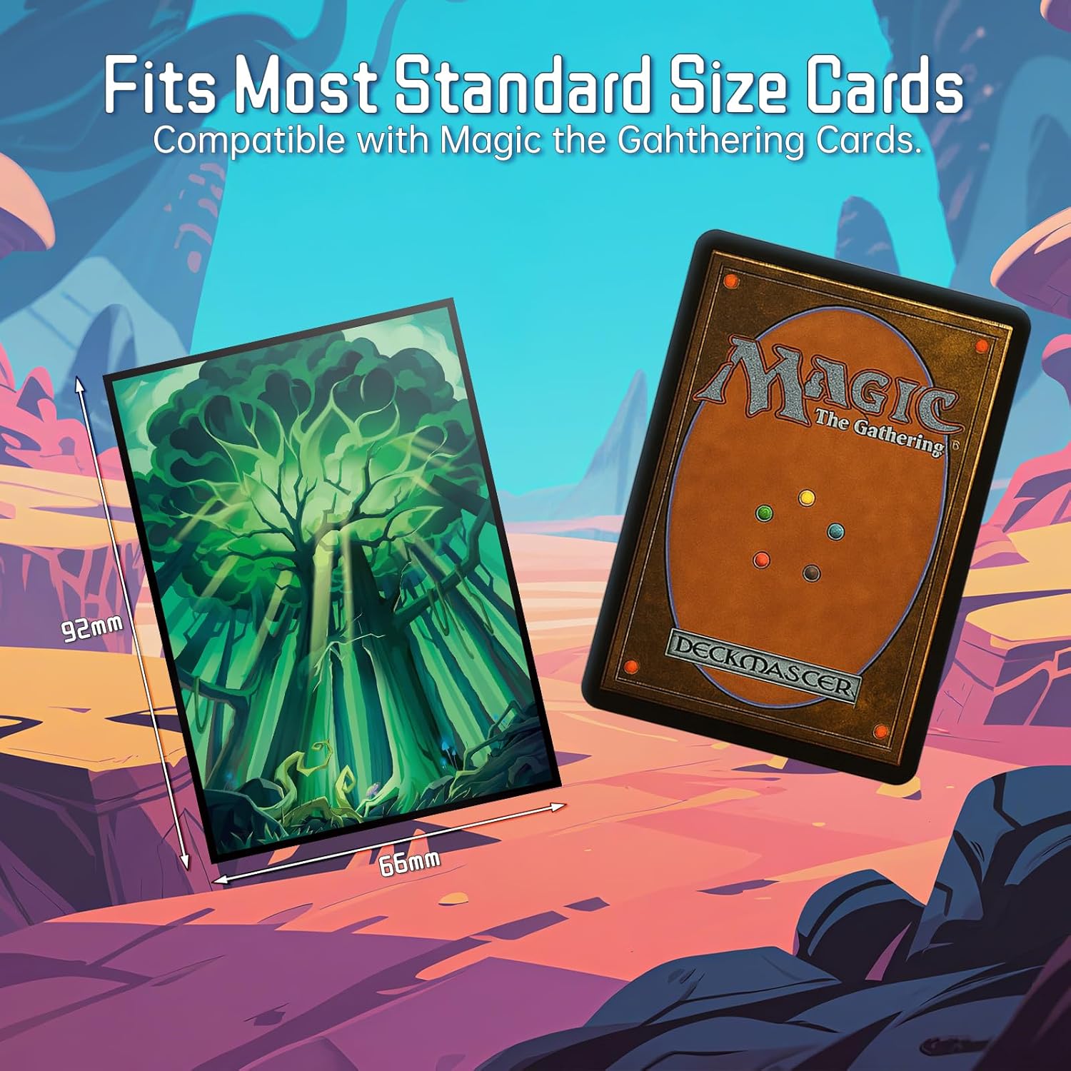 MTG Card Sleeves - Forest - Lotus Series - Ultra Clear Front & Matte Finish Back, 100 Count Standard Size TCG Sleeves, Matte Art Sleeve for Magic The Gathering