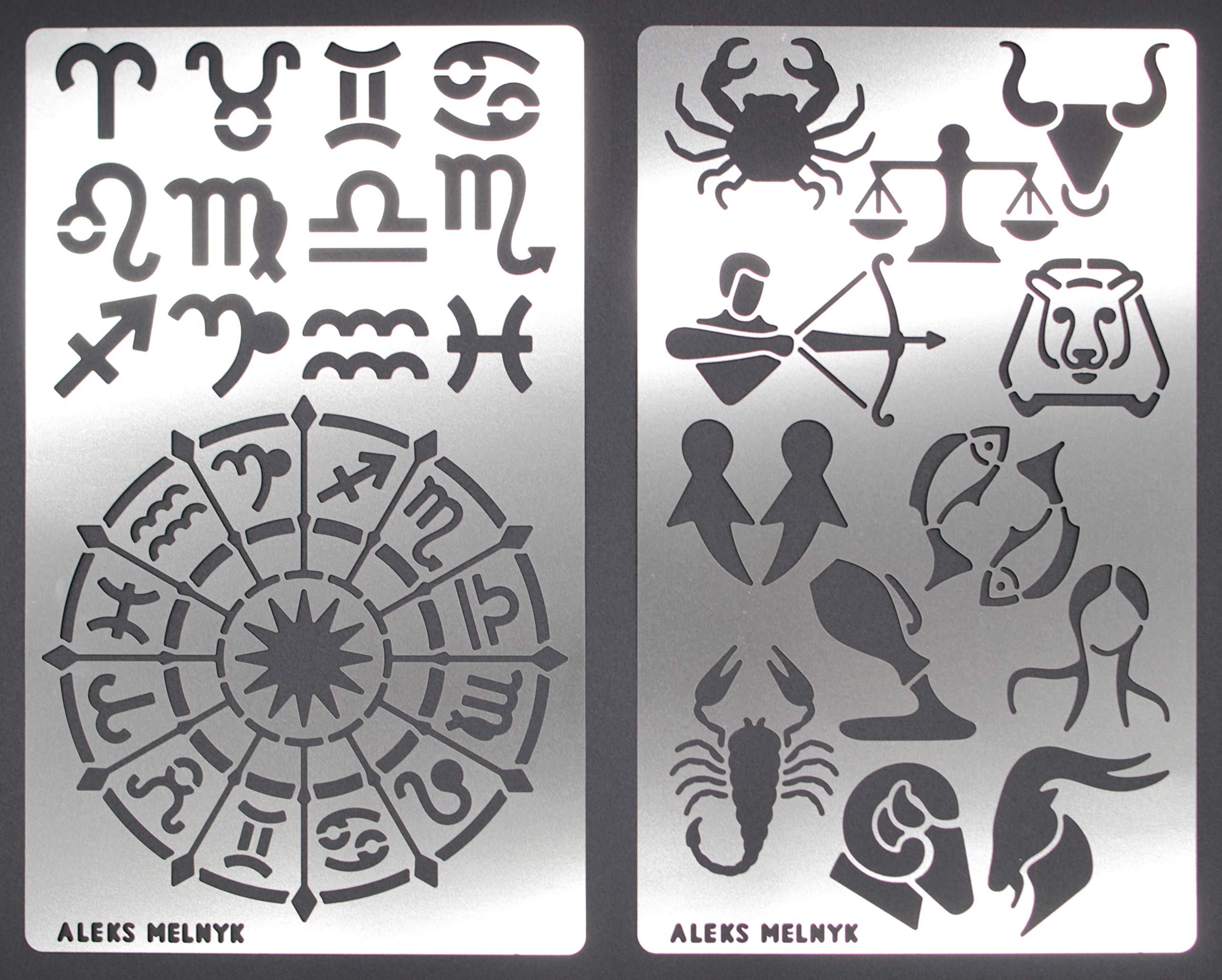 Buy Aleks Melnyk 29 Metal Journal Stencils/Zodiac Signs, Astrology