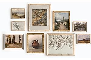 Vintage Wall Decor French Country Gallery Wall Art (Set of 9 Prints, Unframed)