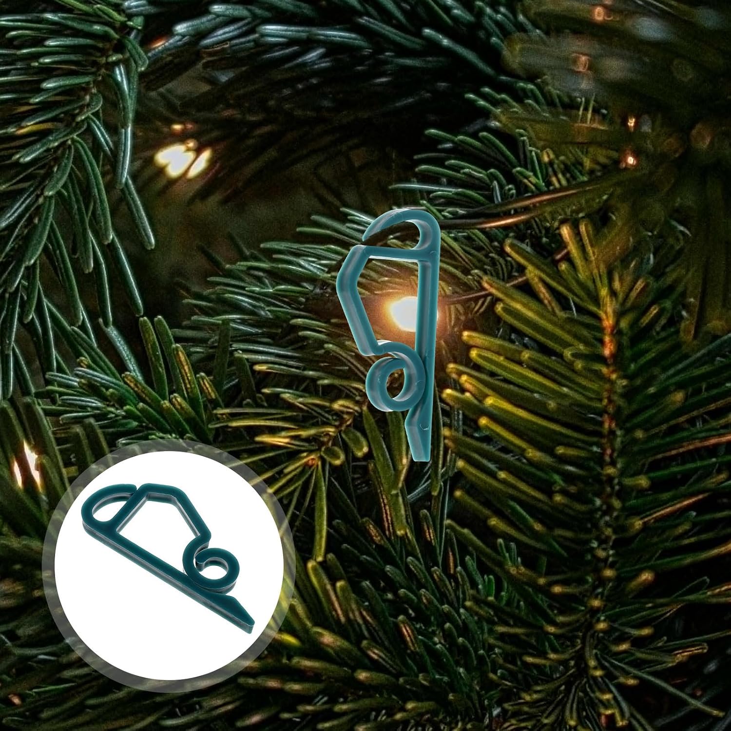 FAVOMOTO 100pcs Green Pp Gutter Clip Hangers for Outdoor String Lights | Fence Mounting, Holiday Party Decorations, Quick Install and Removal