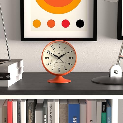 Miniatura 3 de NEWGATE Reloj despertador Spheric  Diseño retro icónico de cúpula  Acabado de goma suave naranja  Ideal para mesita de noche, escritorio o estante