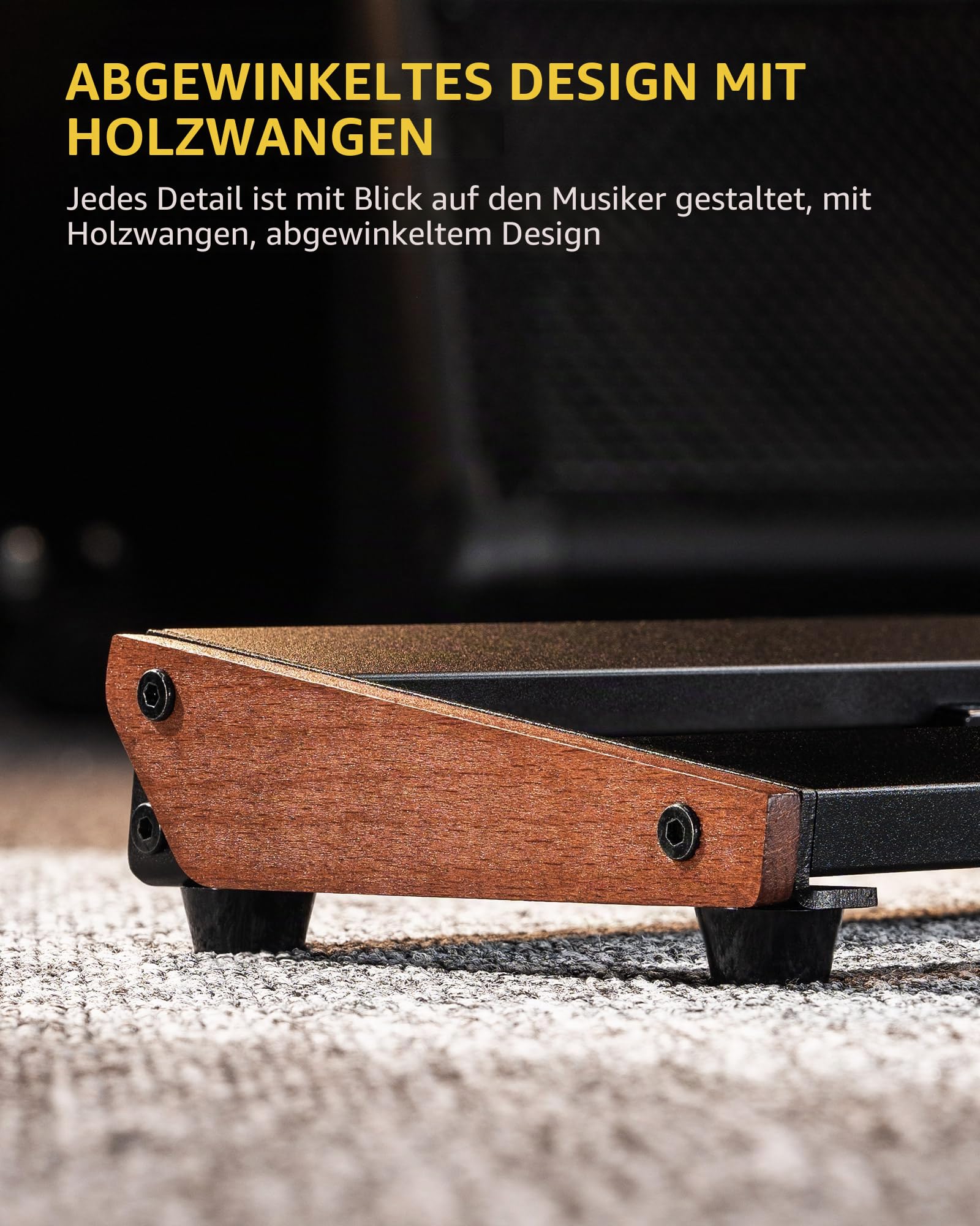 LEKATO Gitarren-Pedalboard mit integriertem Netzteil, 39,4 x 13 x 4 cm Kompaktes Effektpedalboard, Leichter Aluminiumrahmen, für Gitarristen und Bassisten (PB-01S)
