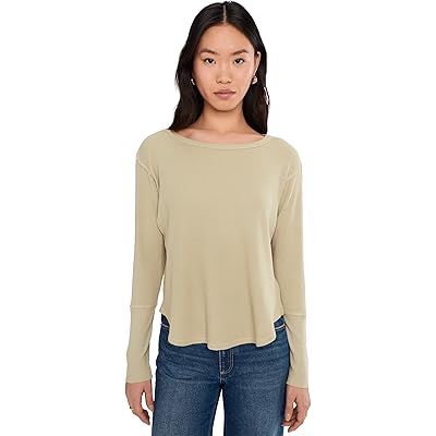Mod-o-doc Long Sleeve Dropped Armhole Oversized Top eucalyptus
