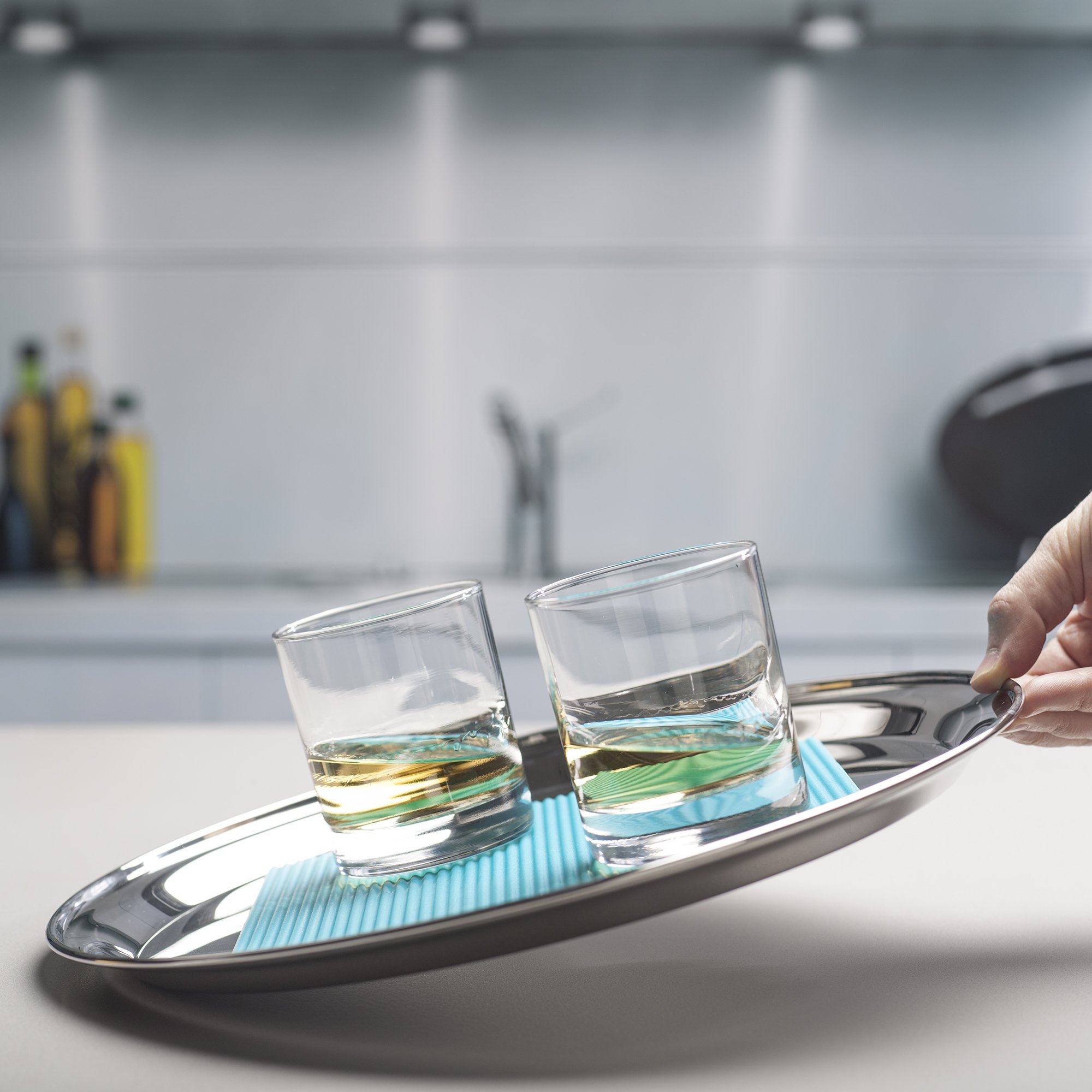 Zeal silikonowa odporna na wysoką temperaturę antypoślizgowa Trivet, Aqua Blue, 22 cm
