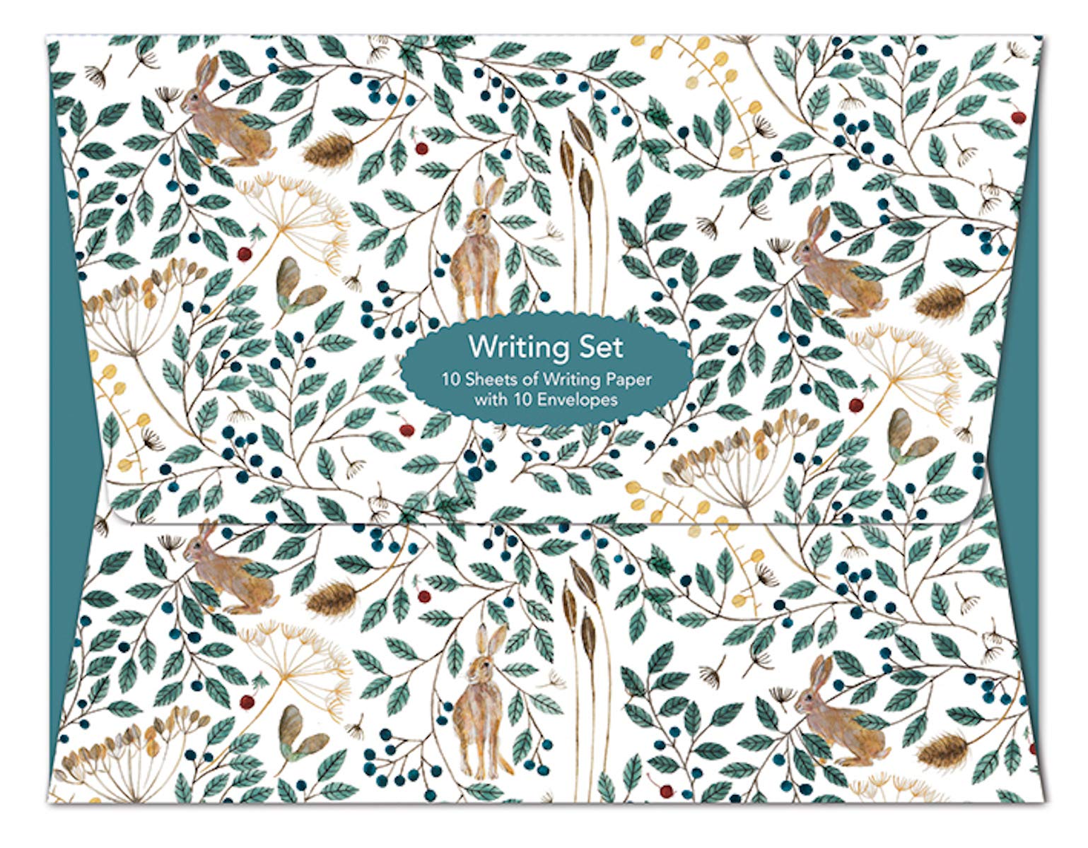 Hares and Berries Writing Set - 10 Paper Sheets with Envelopes