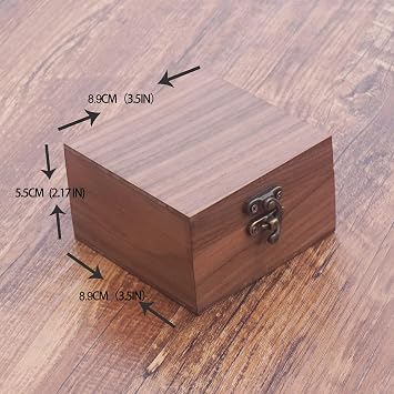 Walnut Wood Box for Crafts, Jewelry Box and watch box Wooden Keepsake Box Gift (Walnut)