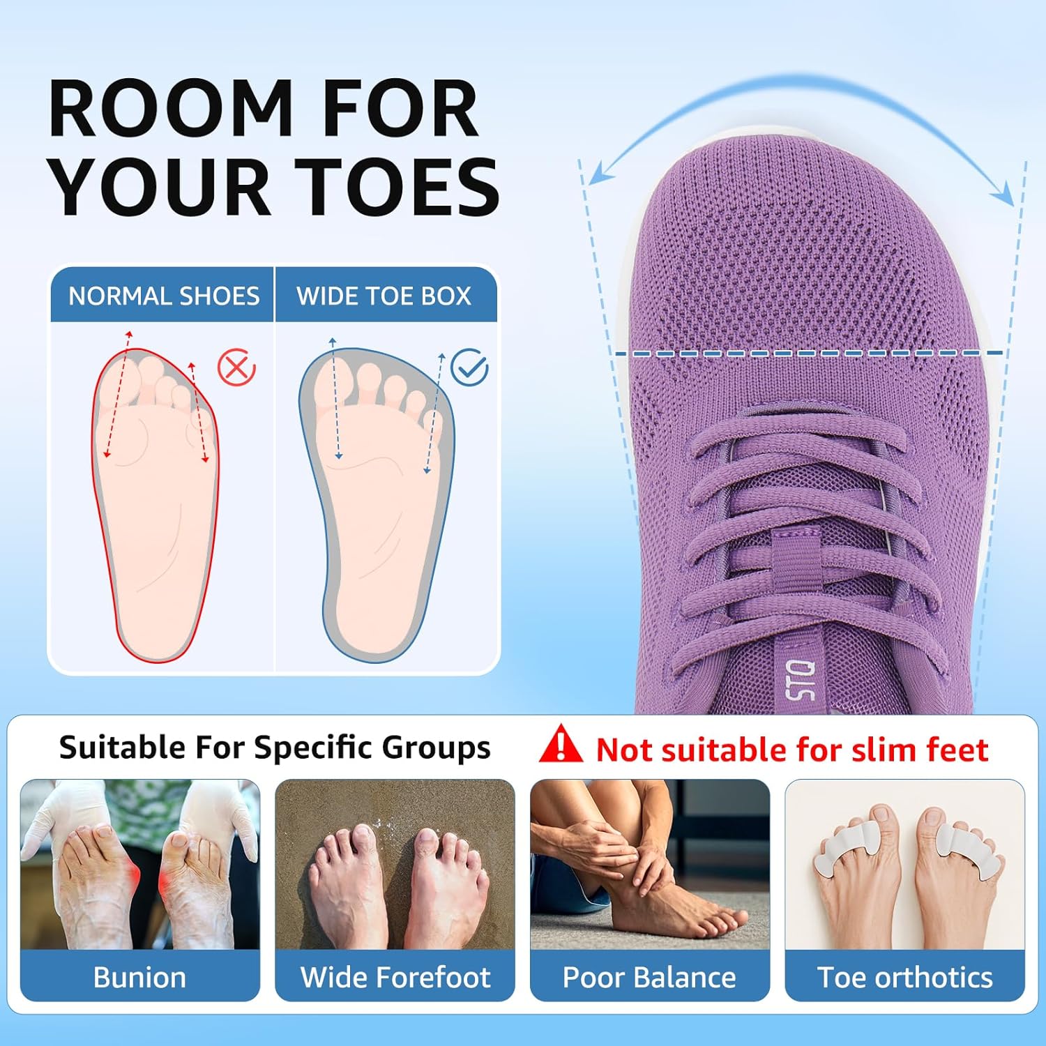 STQ Wide Toe Box Walking Shoes Women Orthopedic Swollen Feet Diabetic Tennis Running Sneakers for Plantar Fasciitis Arch Support Bunions - Image 4