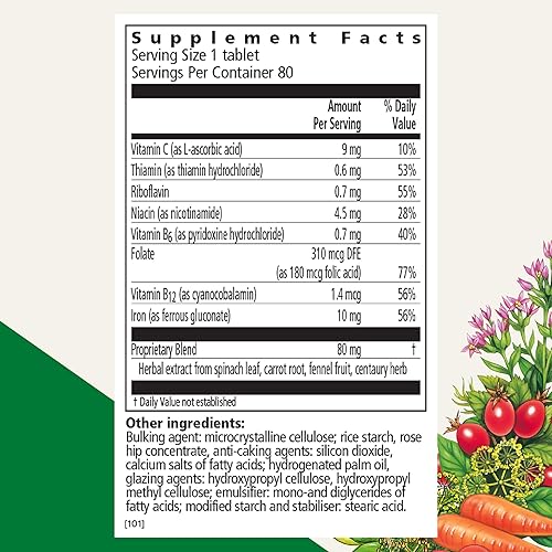 Miniatura 10 de Floradix Tabletas de hierro - Suplemento de hierro con ácido fólico, vitamina C y más - Apoyo energético* - Vegetarianas, sin gluten - 120 tabletas