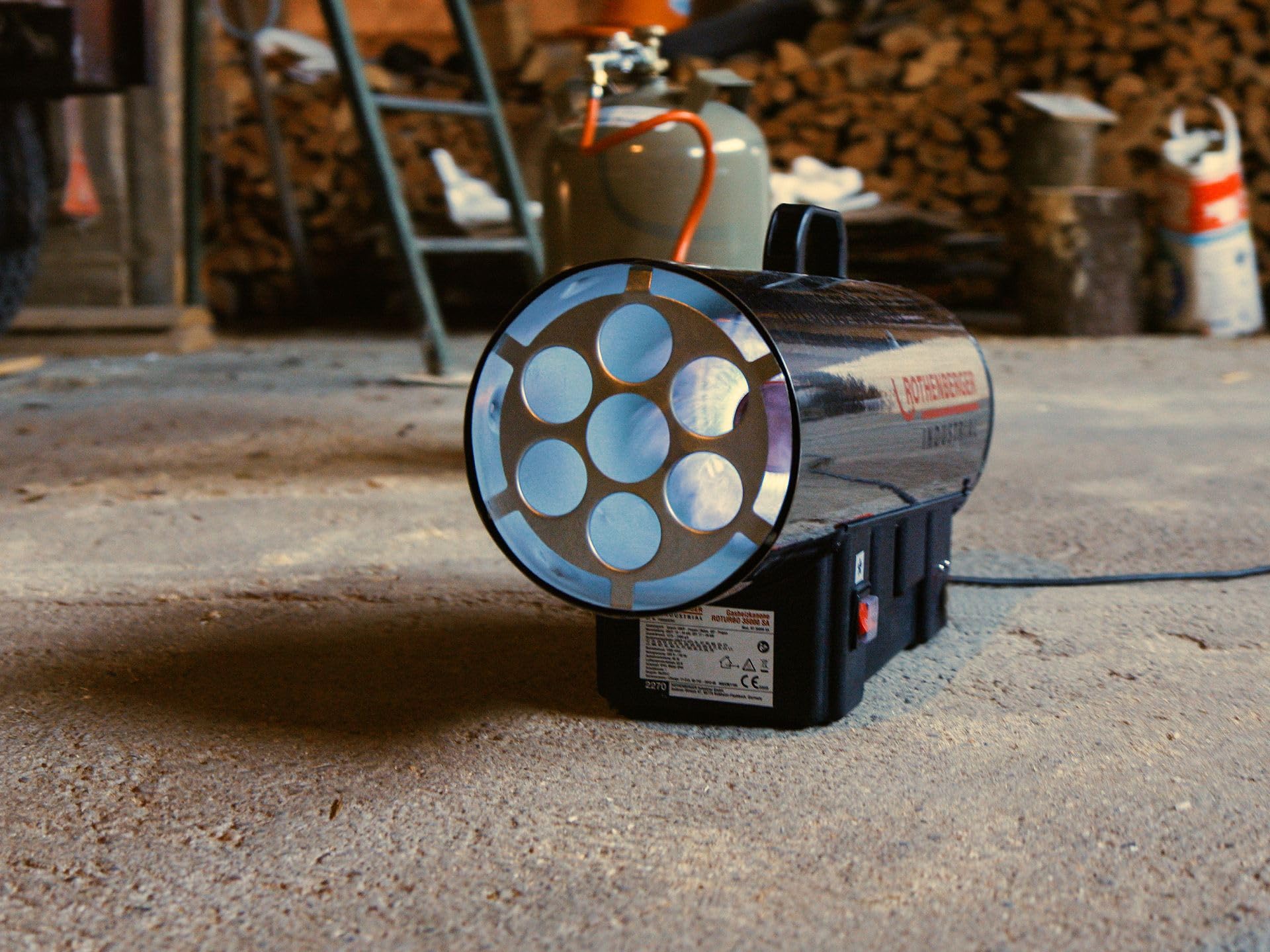 Rothenberger Industrial RoTurbo 35000 Gas-Heizkanone 34,0 kW inkl. Piezo-Zündung, Schlauch & Schlauchbruchsicherung
