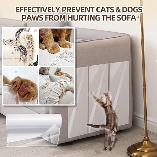 Miniatura 3 de KDAOQN - Protector de puerta contra arañazos de perros, protector de arañazos para puertas de gatos y perros, protector de arañazos para muebles y