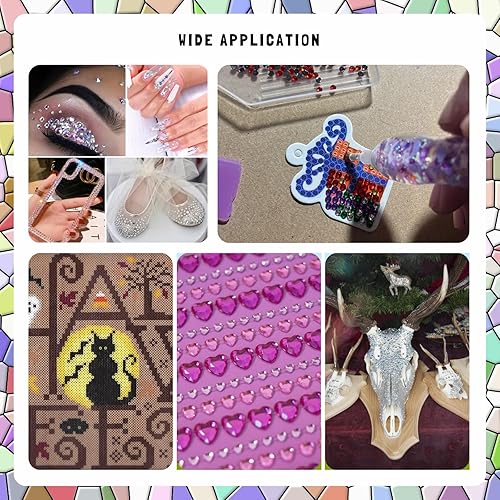 Miniatura 6 de FOVIUPET Juego de 21 bolígrafos de taladro de arte de pintura de diamantes, herramientas de bolígrafo de taladro puntual 5D de resina luminosa con