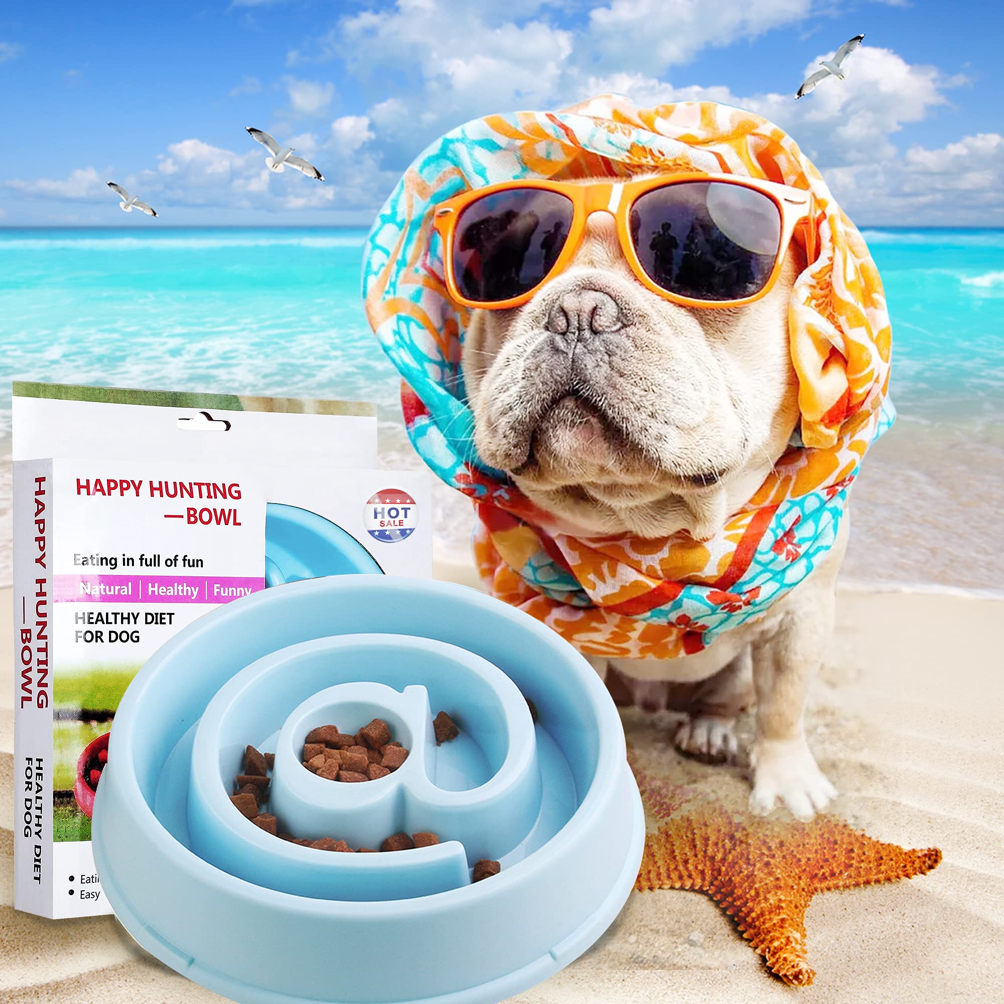 Dog Slow Feeder Bowl Fun Feeder Solw Bowl Anti Gulping - Main Image