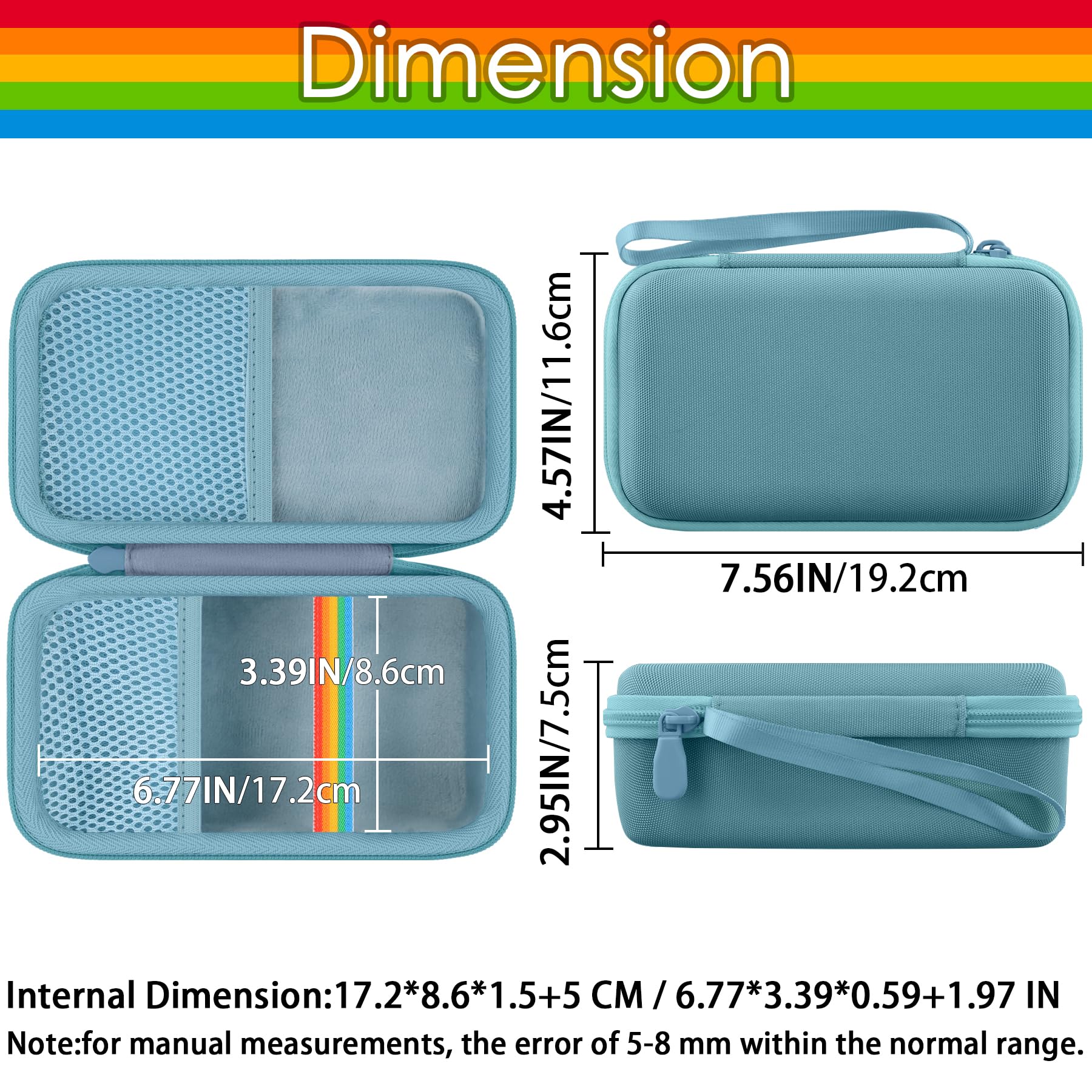 Khanka Custodia per Polaroid Go Gen 3/Gen 2/Go Mini - Grigio + Blu