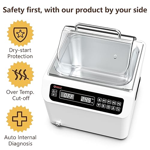 Miniatura 24 de 4E's USA Baño de agua - Baño de agua eléctrico digital de laboratorio de 24 litros con control preciso de temperatura, doble función de seguridad