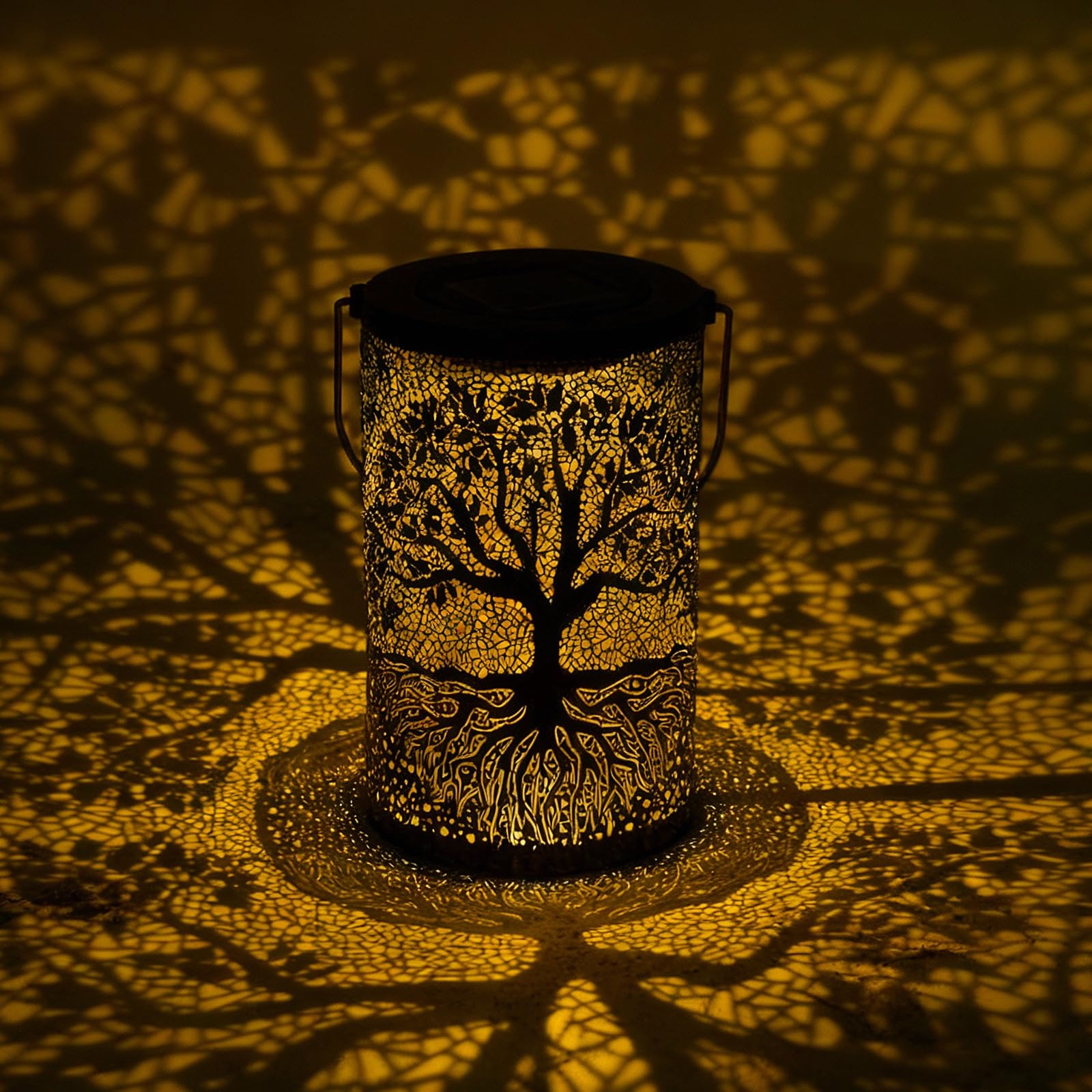 Solar Lanterns for Outdoor, Solar Lanterns Outdoor Waterproof Hanging, Tree of Life Lantern Garden Decor, LED Home Decoration Outside for Yard Patio Porch Lawn Tree Pathway