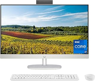 HP 27 inch All-in-One Desktop PC, FHD Display, 13th Gen Intel Core i7-1355U, 16 GB RAM, 512 GB SSD, Intel UHD Graphics, Windows 11, non touch (upgrade)