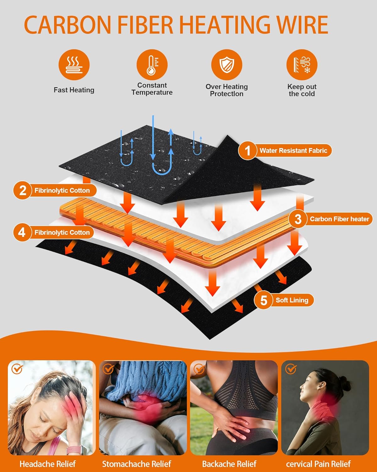 Heated Vest Women with 20000mAh 7.4v Battery Pack Included, Lightweight Quilted Electric Warming Heating Vest - Image 5