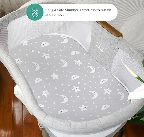 Miniatura 126 de TansyPanda Bassinet Sheets for Baby Delight Snuggle Nest, Chicco LullaGo, Fisher-Price Soothing, SNOO Smart, 3PC, 18 x 30 Inch, Ultra Soft