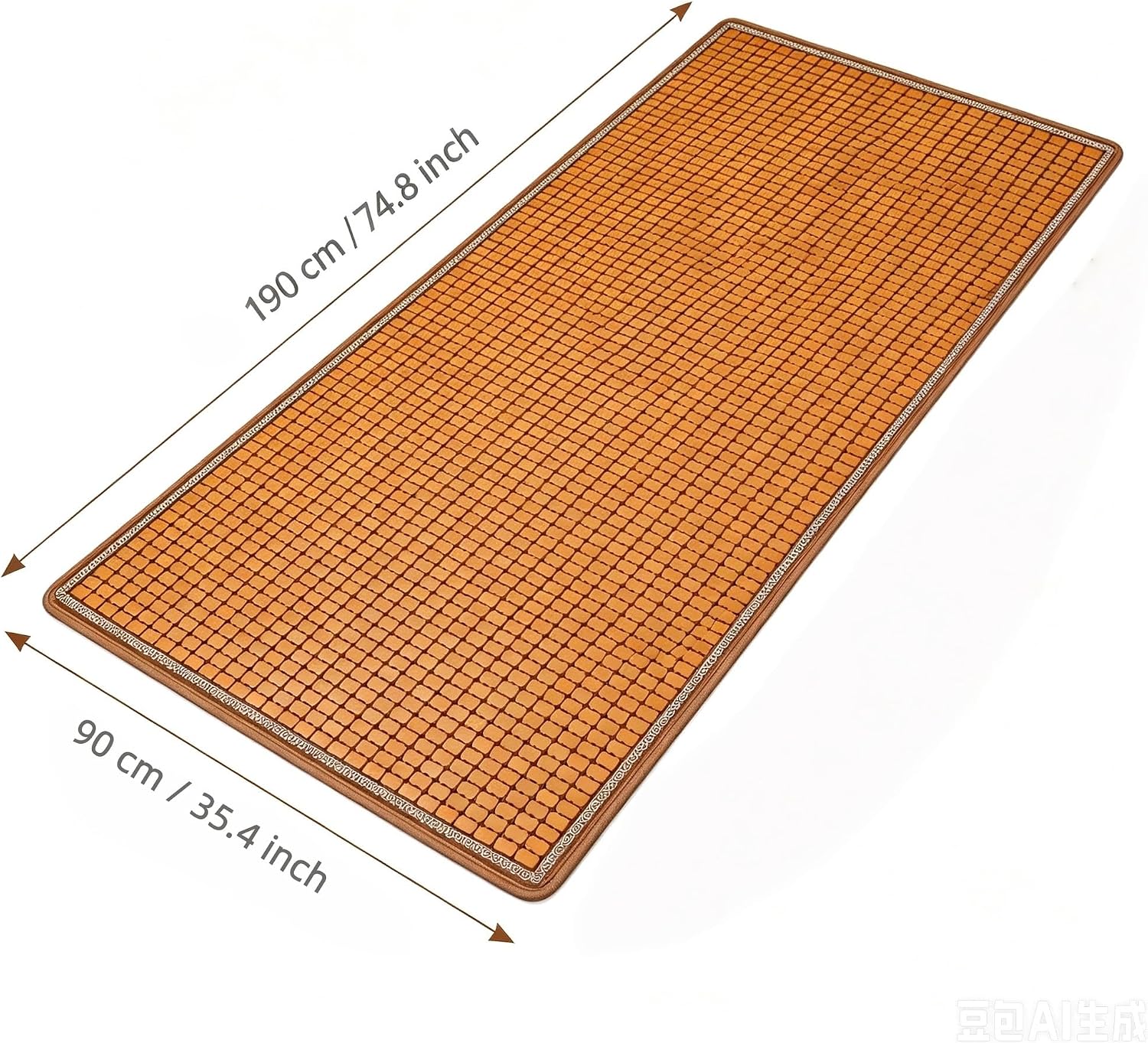 HJJKKH Summer Wood Sleeping Mat, Foldable Cooling Mat for Bed, Non-Slip Breathable Home Quick Cooling Bed Mattress Cover for Home School Dormitory Bedroom (35.4 x 74.8 inches)