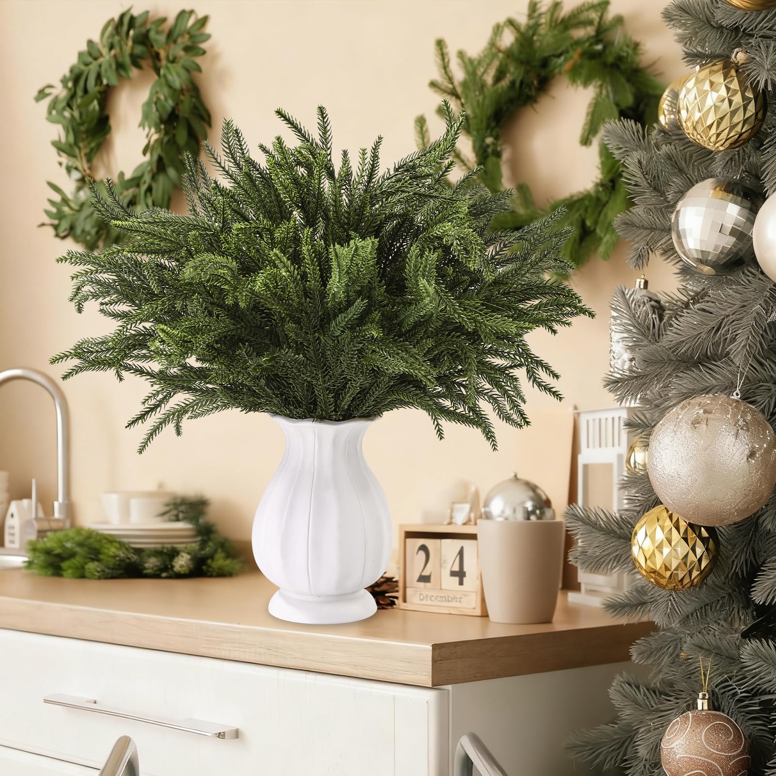 59 künstliche Tannenzweige für Weihnachten
