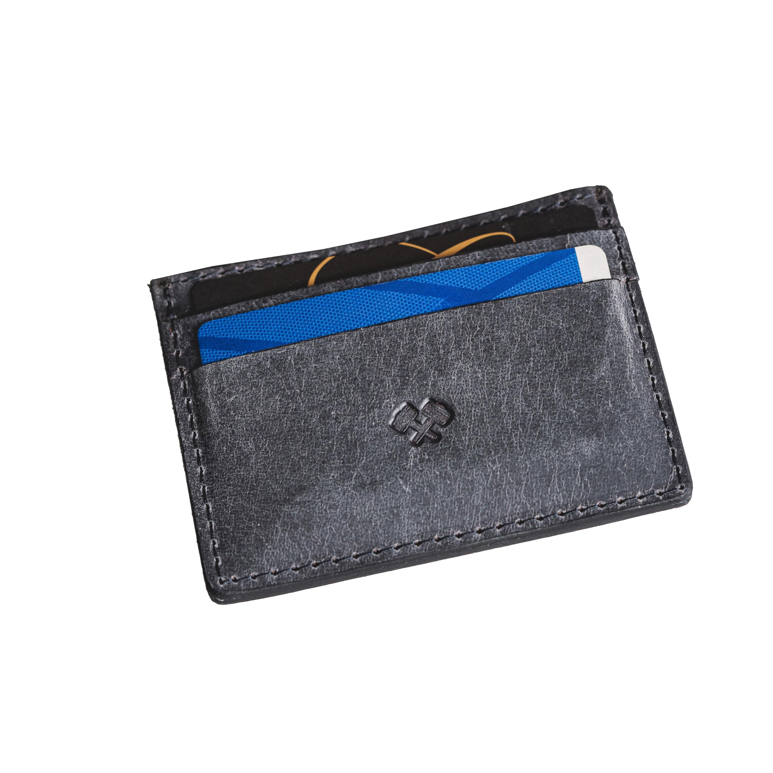 Men’s Slim Wallet | Made in USA | Minimalist Front Pocket Wallet for Men | Full Grain Leather | Avalanche Gray