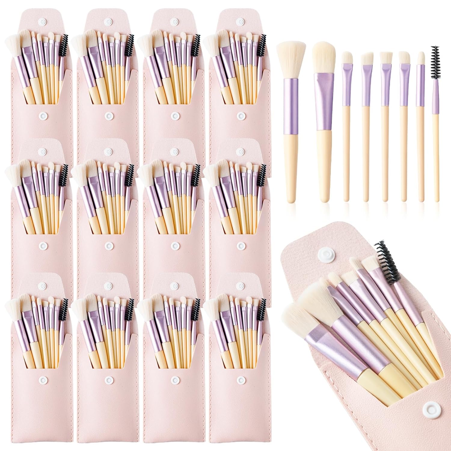 12 Sets Travel Makeup Brush Kit with PU Leather Pouch– Apricot Mini Makeup Brush Set (Blush/Face Brushes) | Makeup Brushes Set for Bridal Shower, Bachelorette Party Gifts & On-the-Go Beauty 12 Sets Travel Makeup Brush Kit with PU Leather Pouch– Apricot Mini Makeup Brush Set (Blush/Face Brushes) | Makeup Brushes Set for Bridal Shower, Bachelorette Party Gifts & On-the-Go Beauty