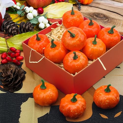 Miniatura 3 de Coolrunner realista minicalabazas artificiales realistas Paquete de 12 calabazas