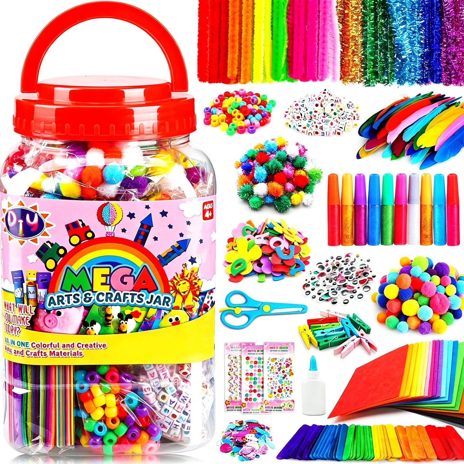 FUNZBO Arts and Crafts Supplies for Kids -Toddlers Craft Kit