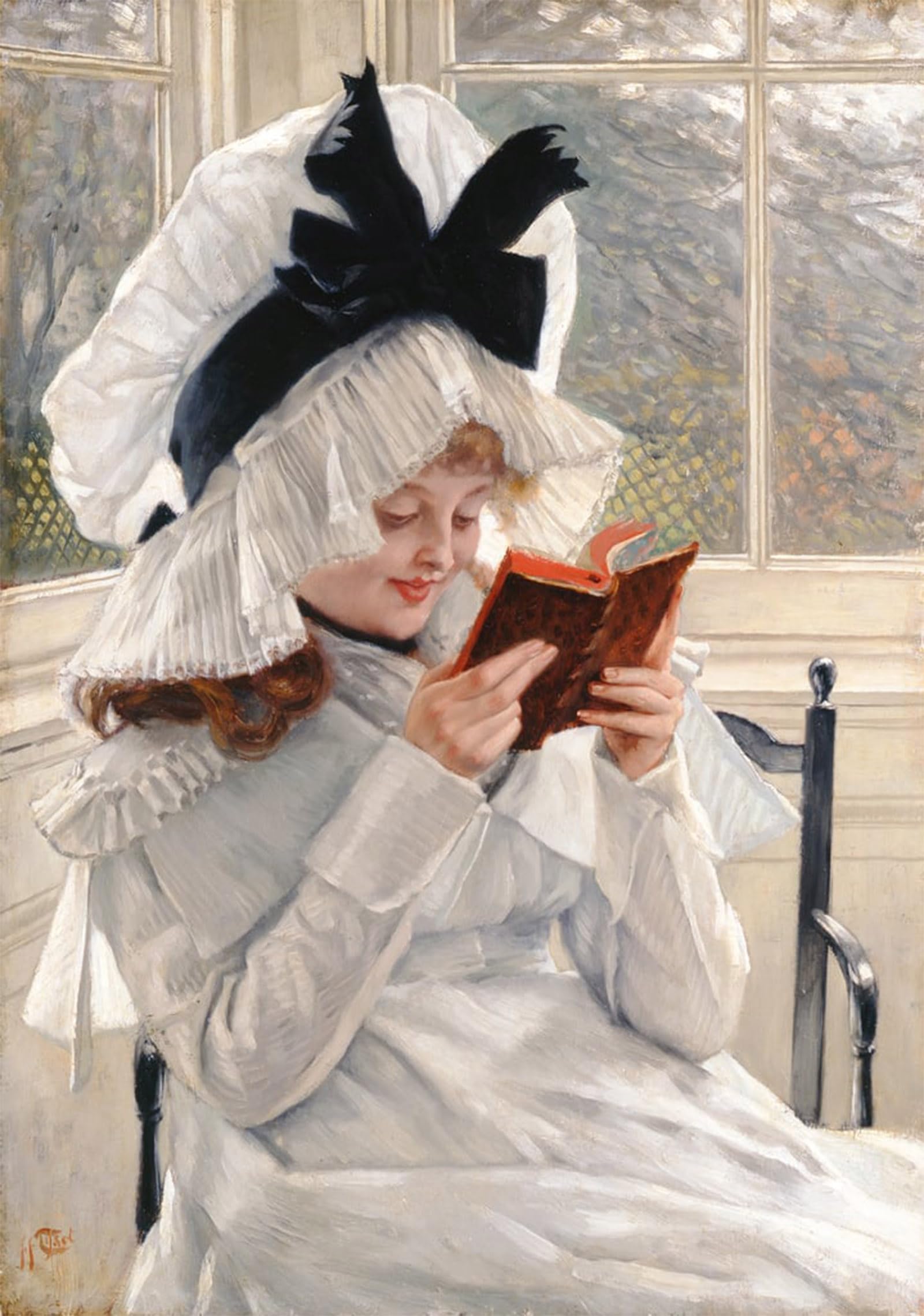 Impression sur toile de qualité musée lire un livre de Jacques - 5