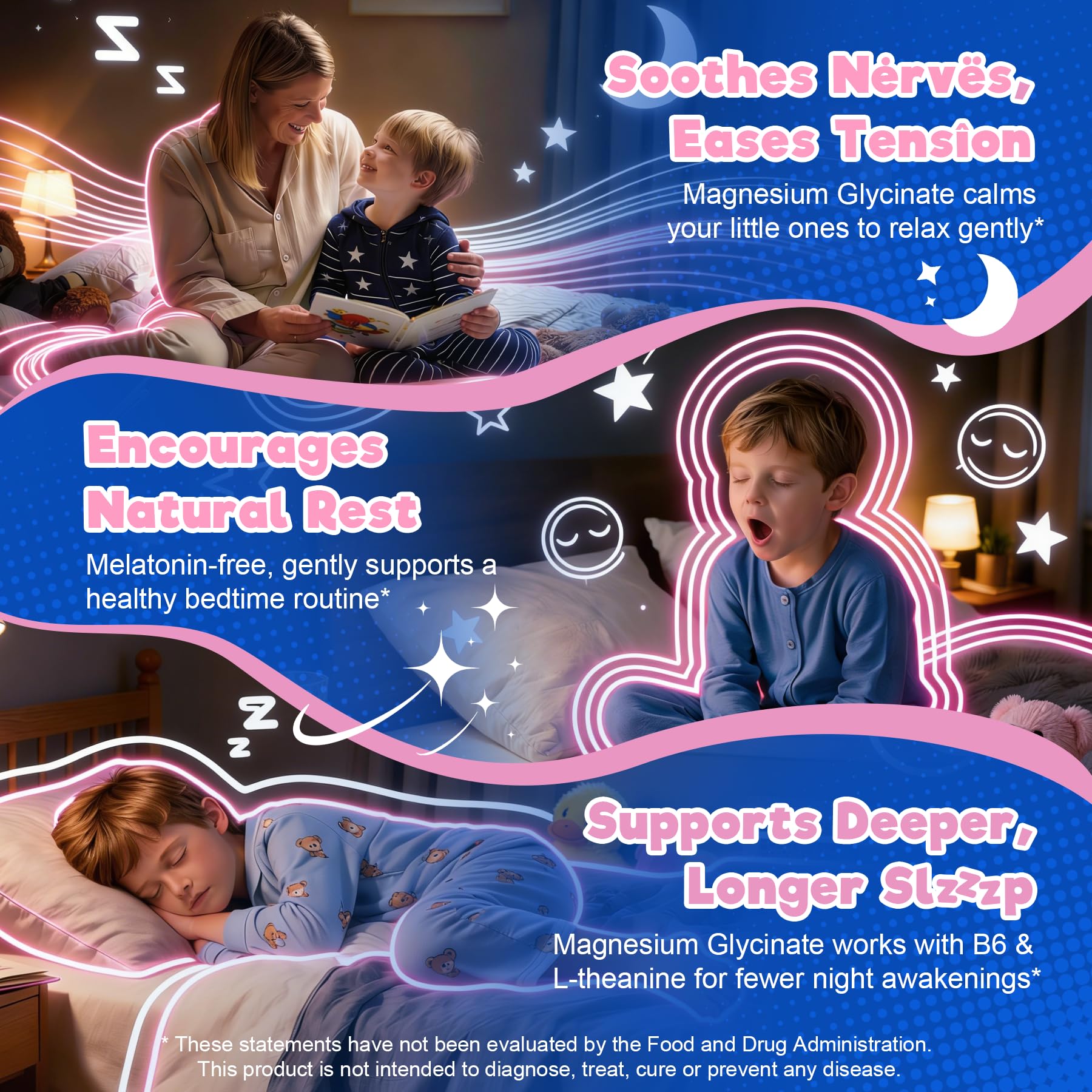 Kids Sleep Gummies Magnesium Glycinate + Multivitamin, No Melatonin, 120Cts — Amazon image 3