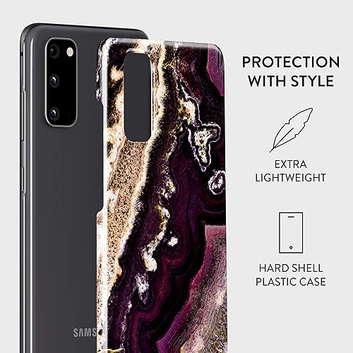 Miniatura 2 de BURGA Funda para teléfono compatible con Samsung Galaxy S20 FE  Piedra de mármol púrpura y dorada a la moda linda para niñas, diseño fino, carcasa