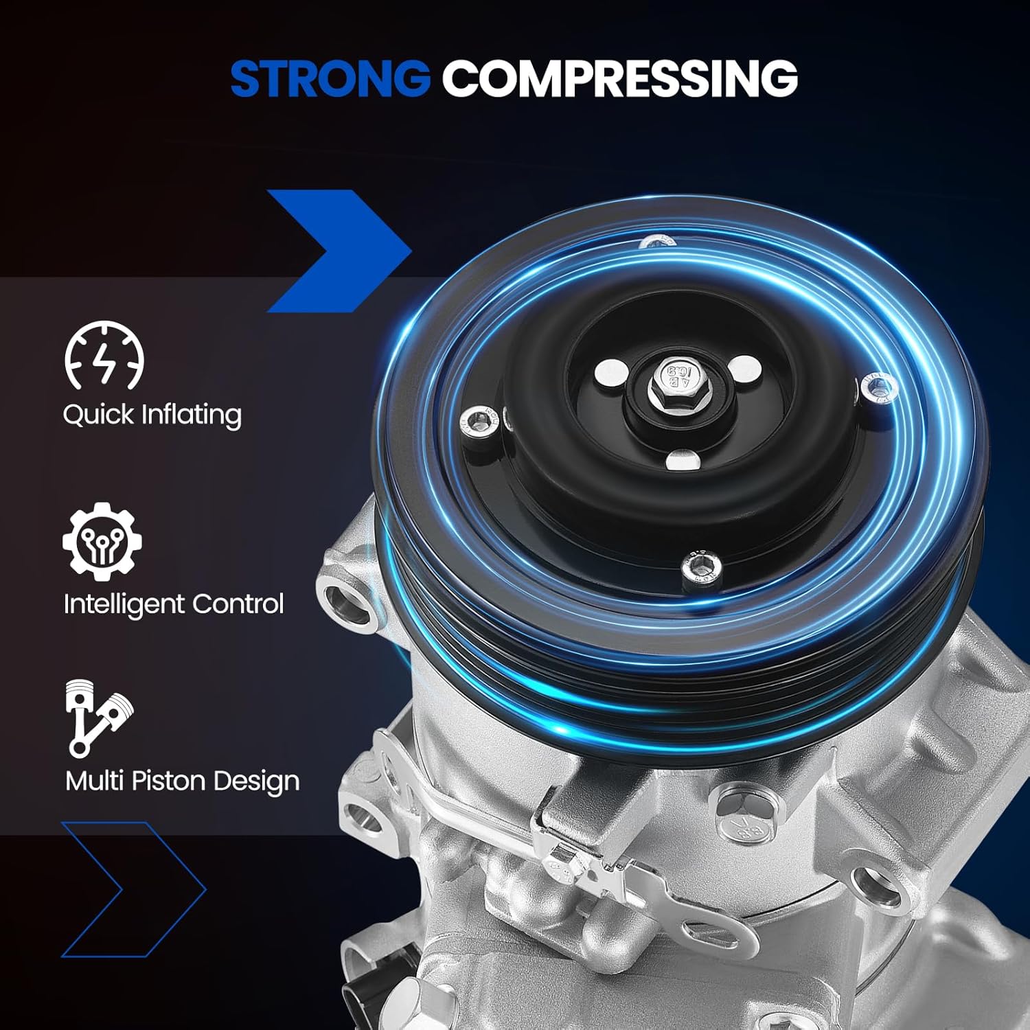 68328 Air Conditioning A/C Compressor with Clutch Compatible with Toyota Corolla Matrix 2009-2010 L4 1.8L, Compatible with Scion xD 2008-2014 L4 1.8L