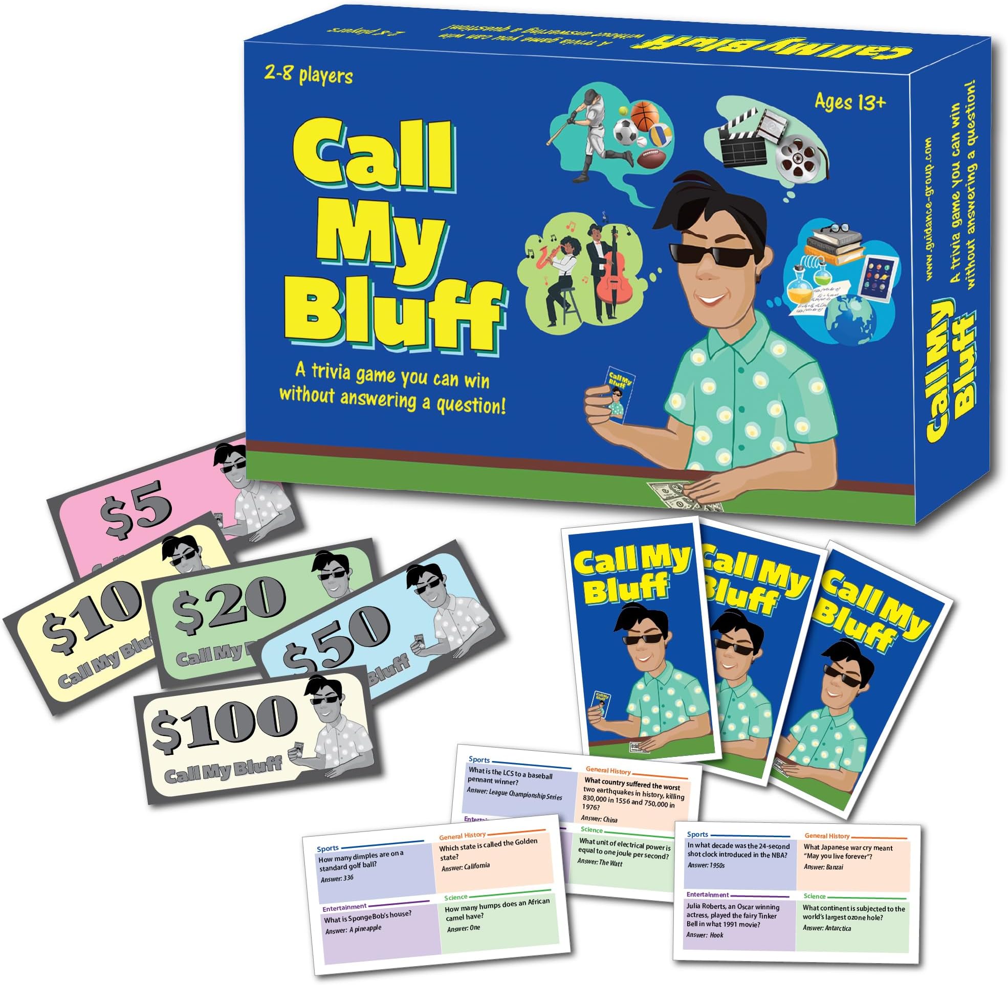 Call My Bluff: A Trivia Game You Can Win Without Answering a Question - Fun Family Card Game for Adults and Teens