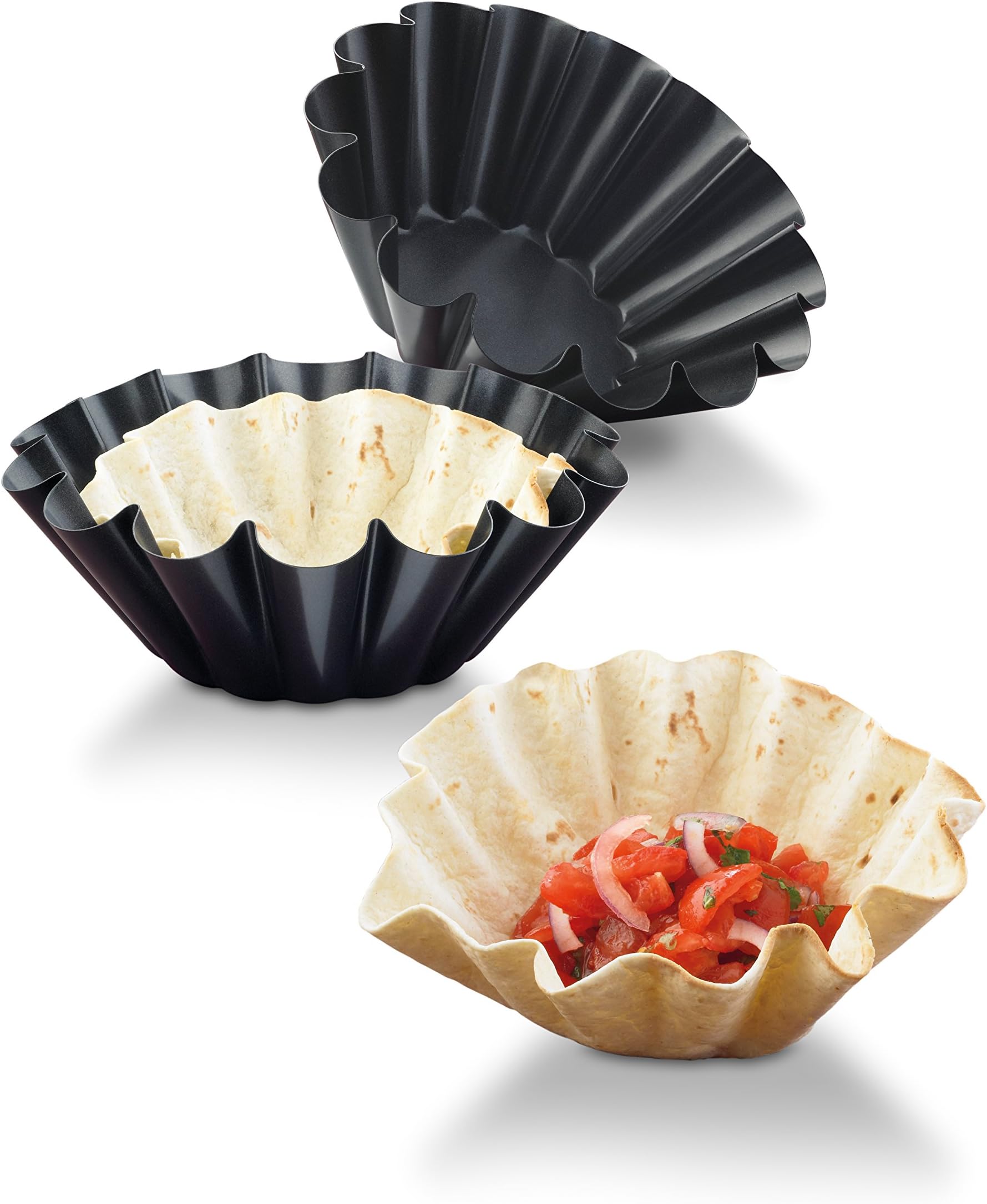 Worldmade Steel Tortilla Bakers Scalloped Tins - Black