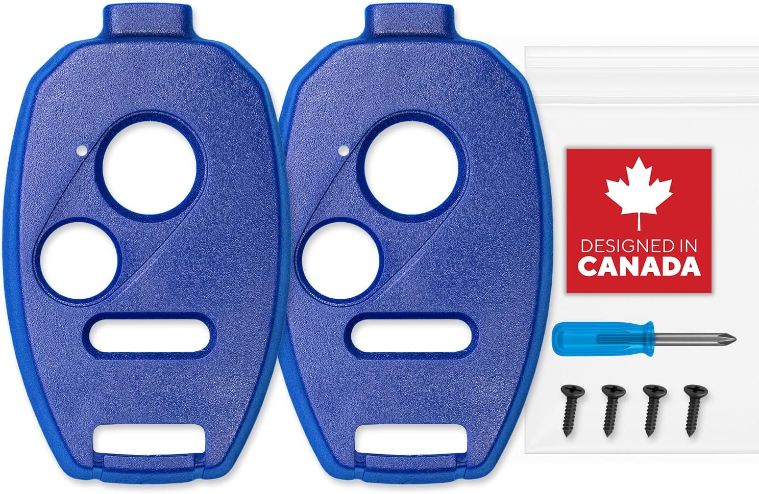 Cutting NOT Required for Honda Key Fob Cover Shell for Civic Accord CRV Pilot Element - Custom Fit Durable Design Easy Installation by StandardAutoPart (3 Button) (Pack of 2) (Blue)