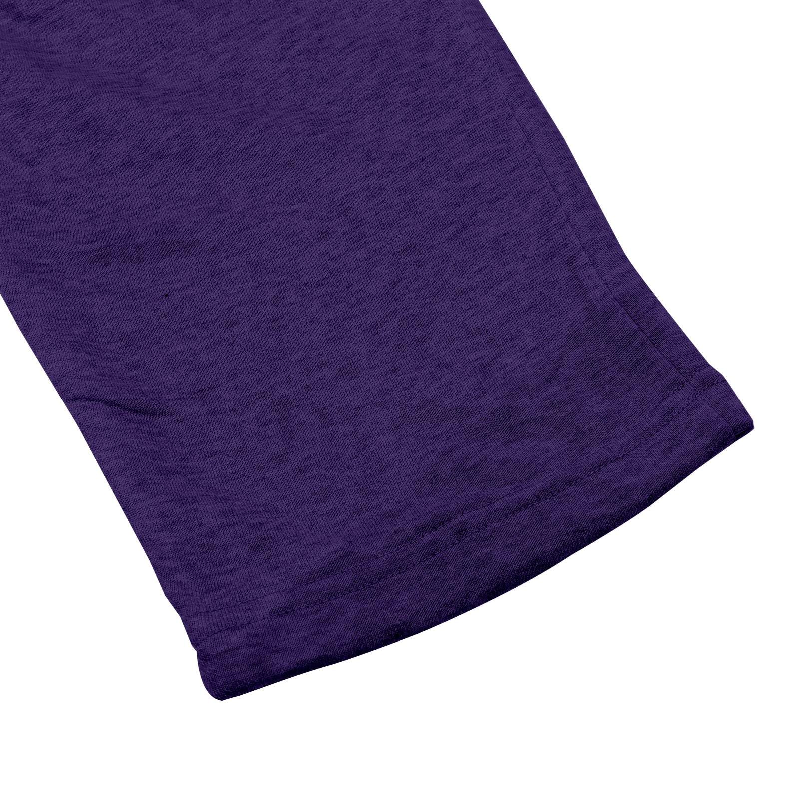 Générique Męski zestaw 2-częściowy bawełniany krótki rękaw spodenki sportowe lato lekkie na co dzień oddychające miękkie wygodne casualowe dres dres dres okrągły dekolt plaża A113, Ciemny fioletowy
