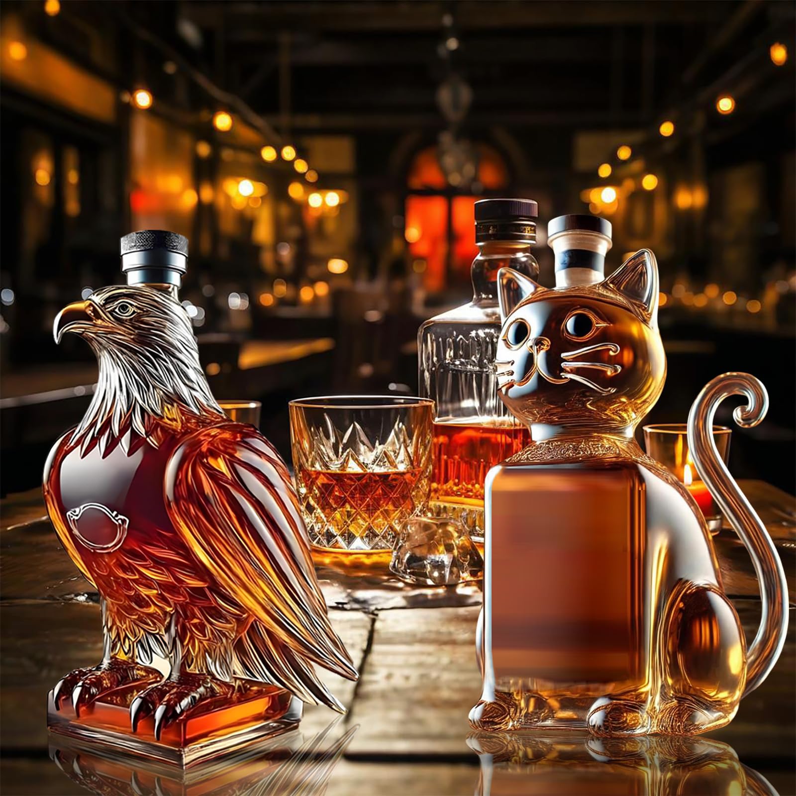 Amazon.com | Cat Whiskey Bottle, Funny Whiskey Cat Glass Decanter
