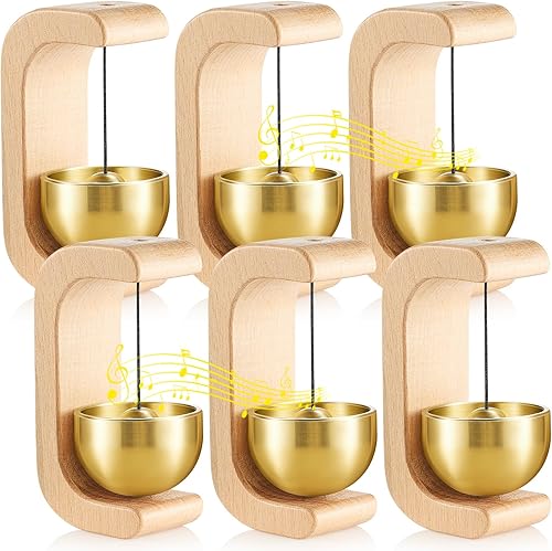 Vista 20 de Zonon 2 Piezas Campanillas de Viento Magnéticas de Madera Timbre Decoración Campana de Comerciantes para Apertura de Puerta Forma de C para Regalo