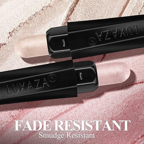 Miniatura 4 de Juego de 3 lápices de sombra de ojos y delineador de ojos, color crema neutro brillante, lápiz de sombra de ojos en barra, resistente al agua, de