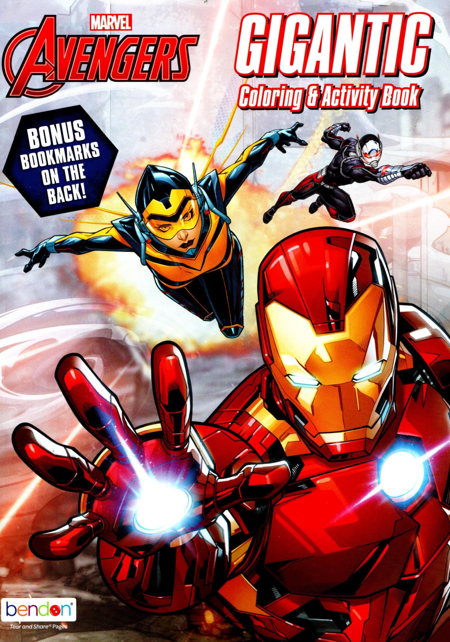 Bendon White Marvel Avengers - Gigantic Coloring & Activity Book - Bonus Stand-Up Character
