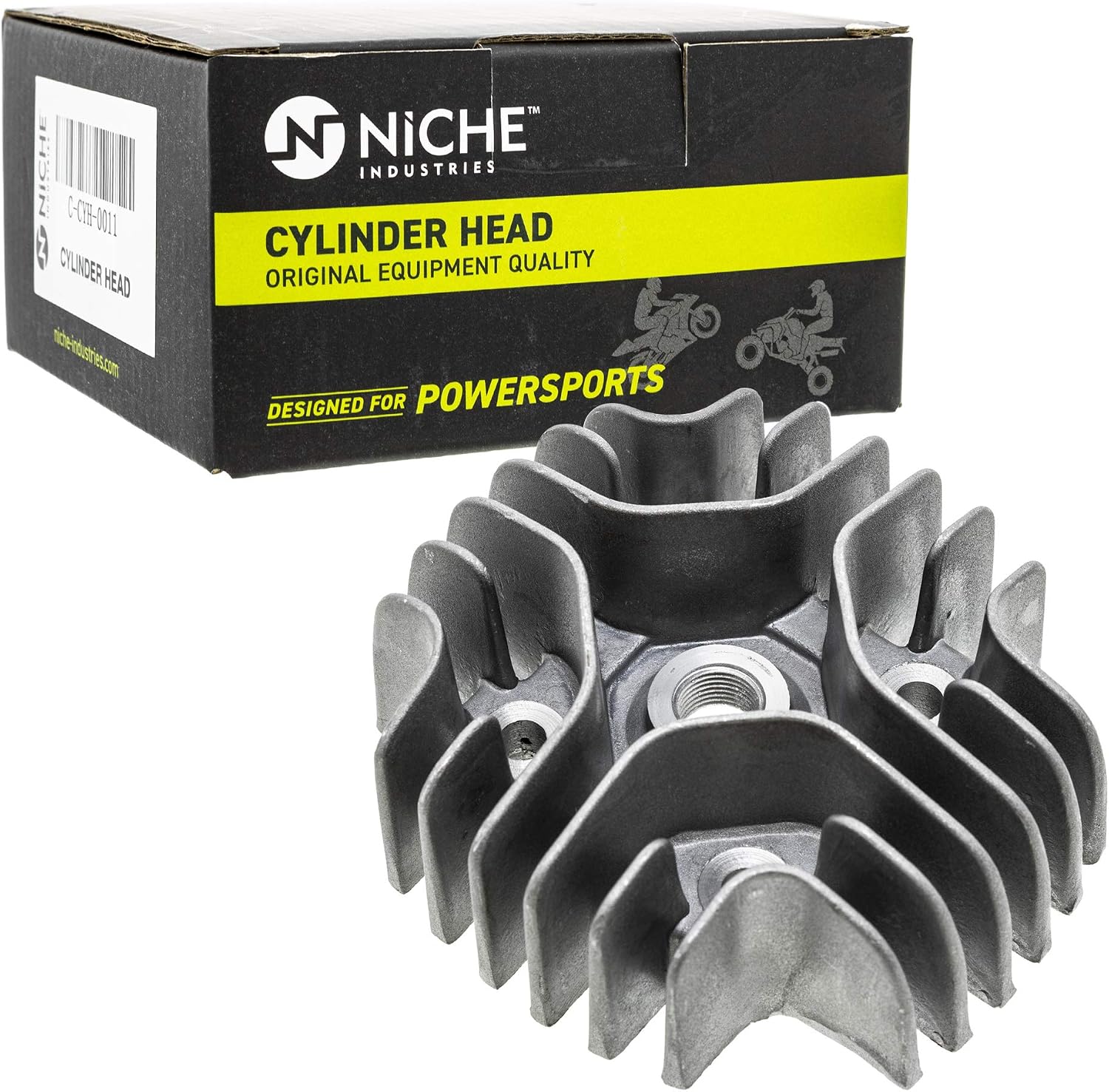 NICHE Cylinder Head for Kawasaki KDX50 Suzuki ALT50 JR50 Quadrunner LT50 LT-A50 11001-S001 11111-04001