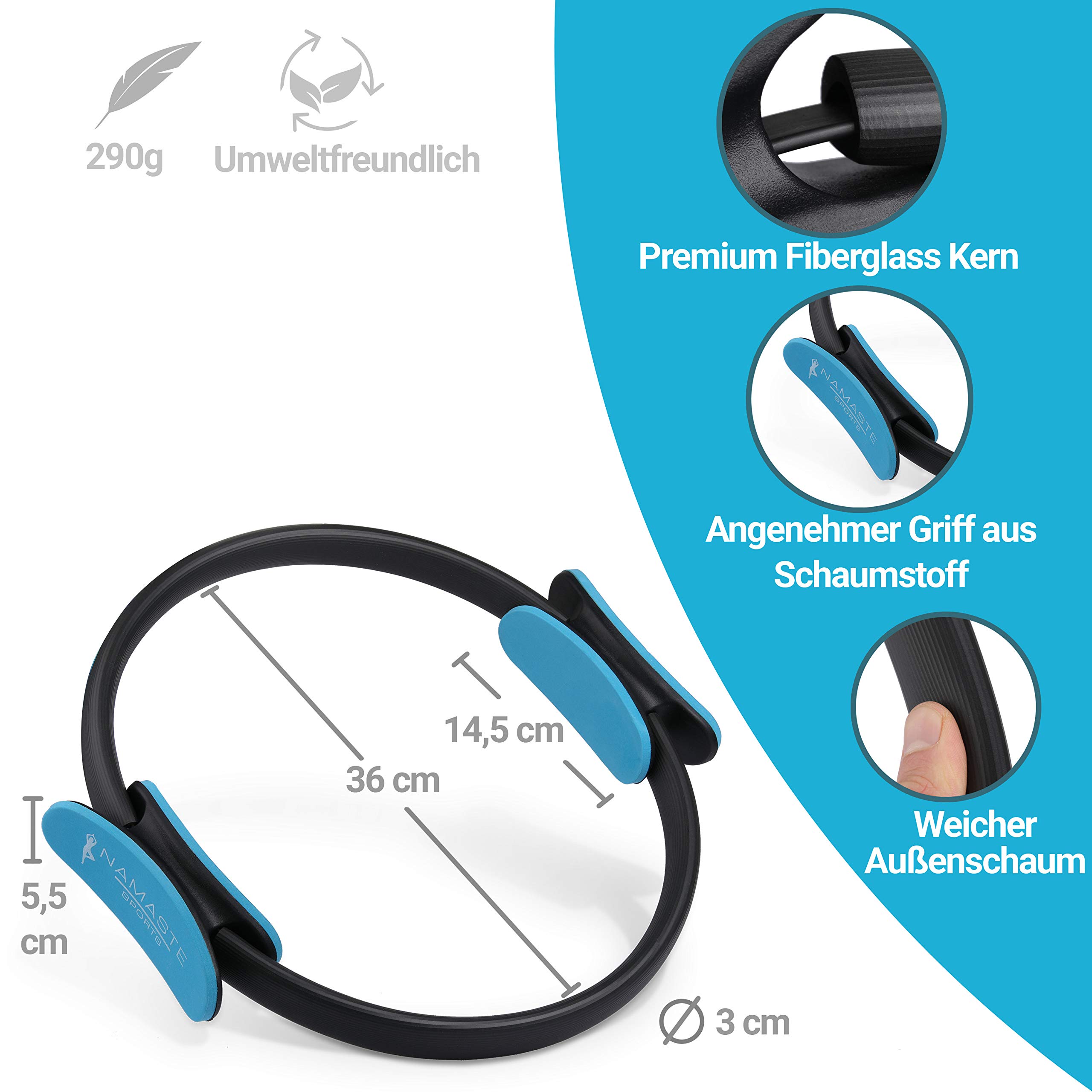 Pilates Ring Multifunktions Fitness Trainer mit Dual-Grip I Pel Pilatesring für Bauch, Beine, Po Übungen I Sport Pilatisring Pelring