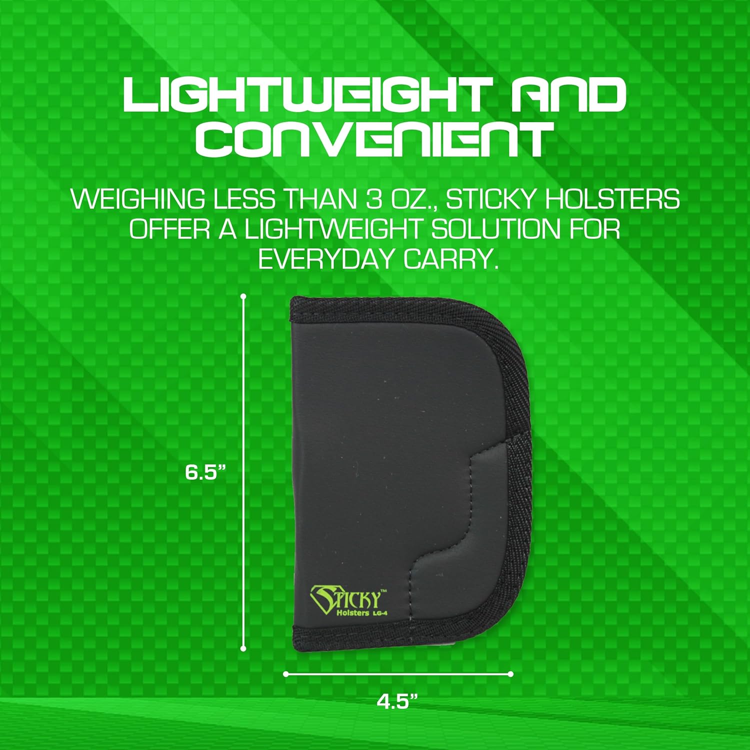 Sticky Holsters Concealment Holsters for Men and Women - LG-4 Large - Fits Large Revolvers, Kimber K6 3, and Similar up to 3" Barrel - Suitable for Left and Right-Hand Draw; IWB or Pocket Carry